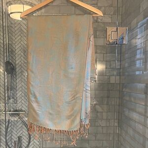 Pashmina Tan and Blue scarf